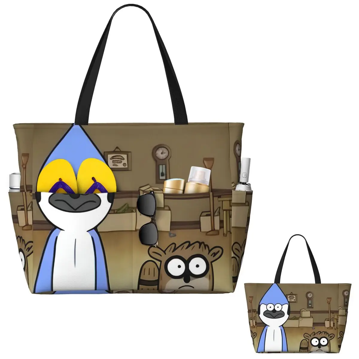 

Mordecai And Rigby Пляжная большая сумка Спортивный тренажерный зал Йога Duffle Большая большая сумка Женская дорожная сумка Сумка для фитнеса