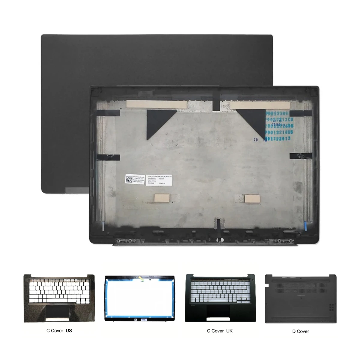 緯度e7380-e7390-7380-7390用ノートパソコンリアカバートップカバーフロントフレーム上部下部パームレストハウジング0t7c6v-oym35