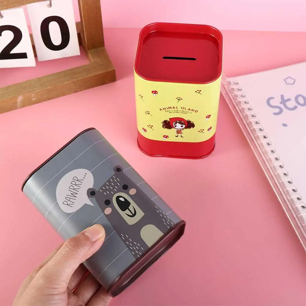 Zabawka dla dzieci, żirafa z kreskówki, zwierzę, pojemna puszka z blachy, dekoracja domu, skarbonka na monety, metalowa skarbonka, pudełko na pieniądze.