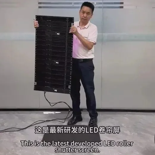 Layar Rana Rol Led Dalam Ruangan Ultra-tipis Portabel Fleksibel Bentuk Perubahan Layar Led Magnetik dan Terpasang di Dinding dengan Casing