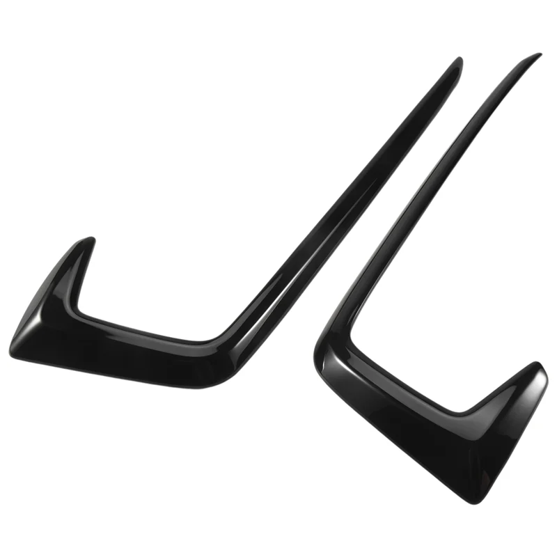 

AS-2Pcs Gloss Black Exterior Front Fog Light Lamp Cover Trim Fit For Honda Civic 2019-2020