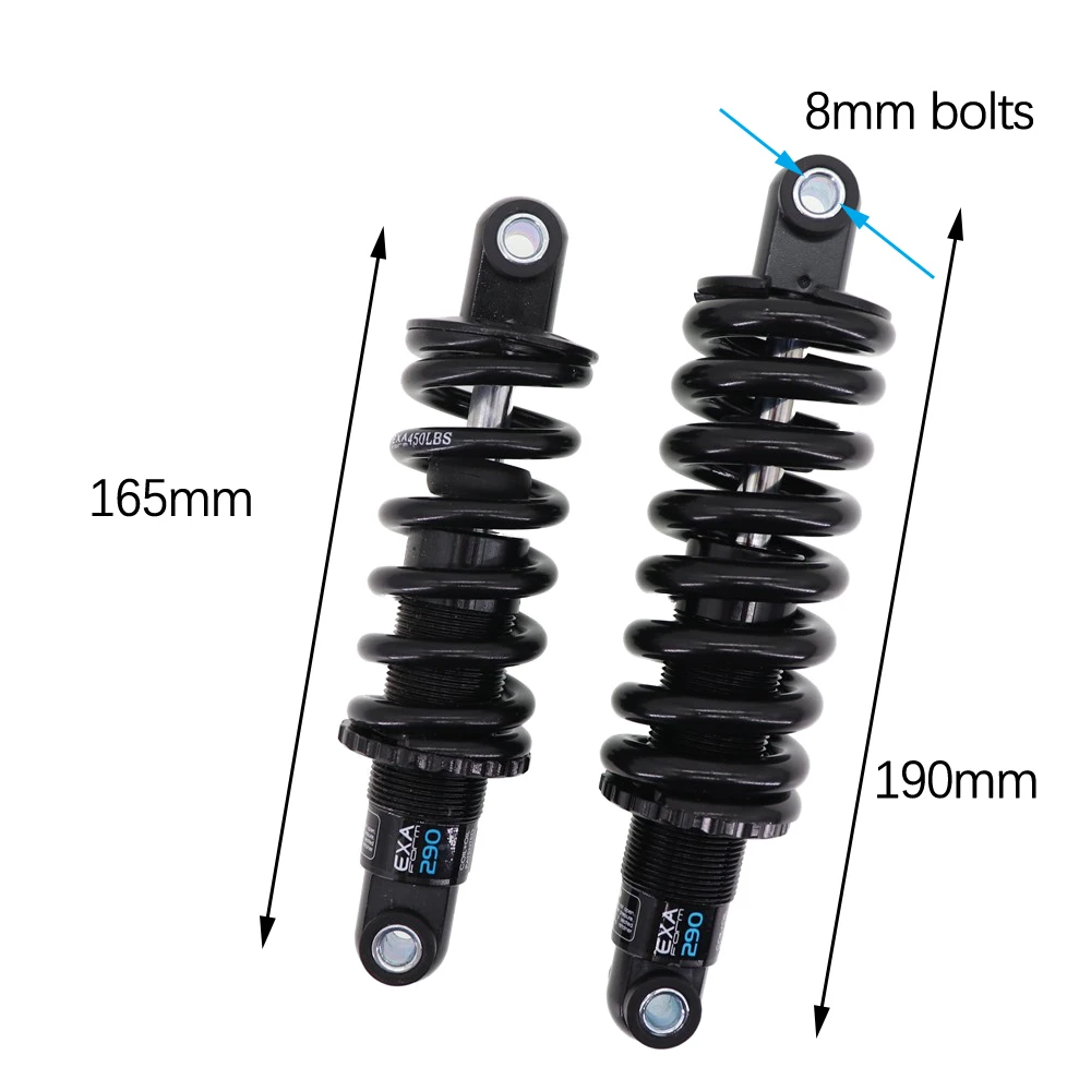 Kindshock Bike Shock Absorber Rear Shock 165 190mm for Downhill CX MTB EXA Form Moutain Bike Electric Scooter for VSETT10 290