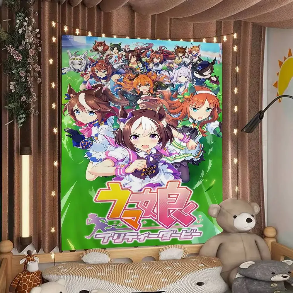 Anime Uma Musume Pretty Derby Anime Hanging Bohemian Tapestry Bohemian Wall Tapestries Mandala Kawaii Room Decor