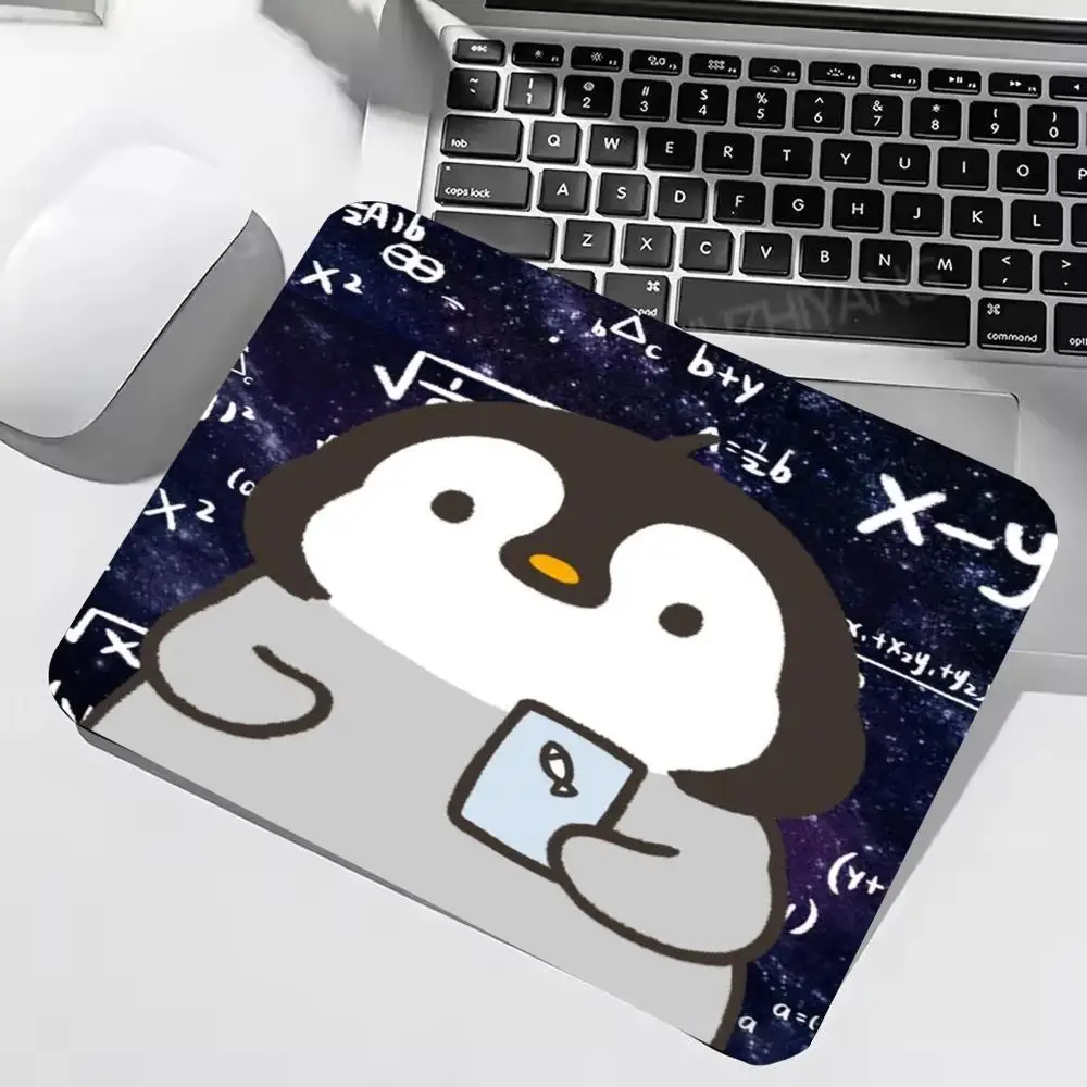 Cartoon Penguin Math Formula Galaxy Square Mouse Pad Mouse Mat Small Desk Mat Gaming Mat Non-Slip Rubber Base22*18/25*29CM 40*45