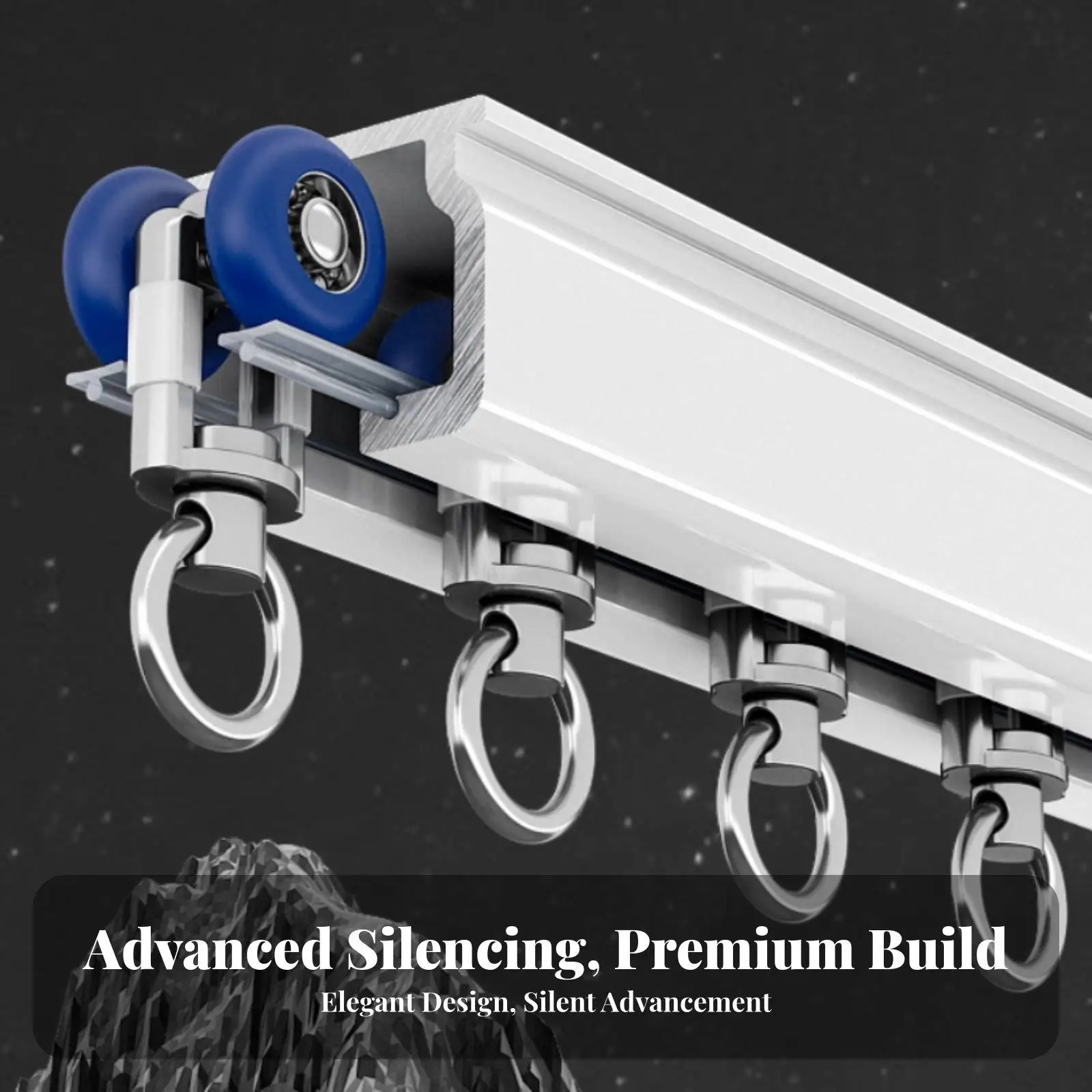 Silent Curtain Rail Track Heavy Duty Aluminium Ceiling Mounted Double Roller for Blackout Drapes Large Window Support