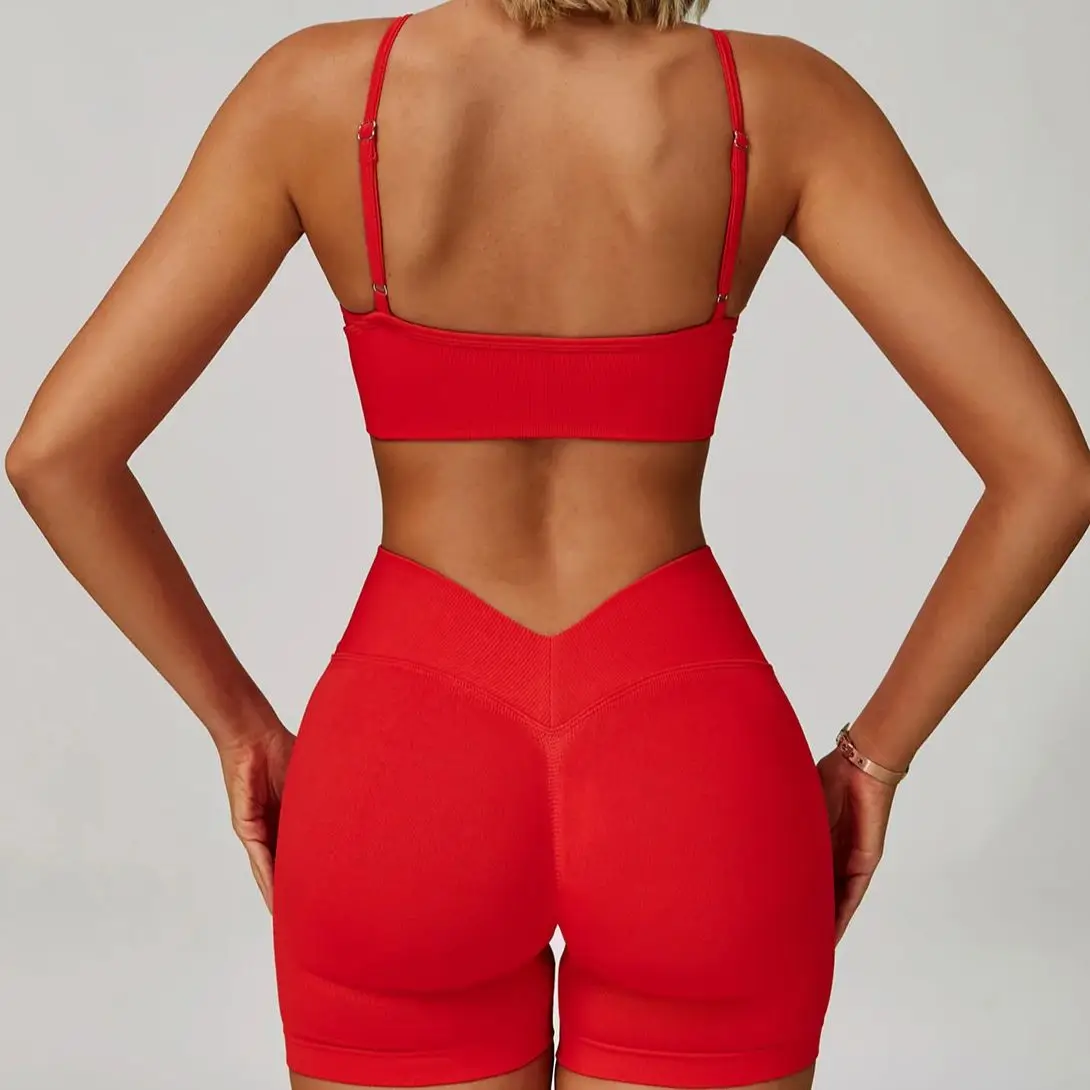 2/3PCS Seamless Sport Yoga Set Women's Breathable High Waist Fitness Sportwear Women Sports Underwear Set Gym Workout Clothes image 2