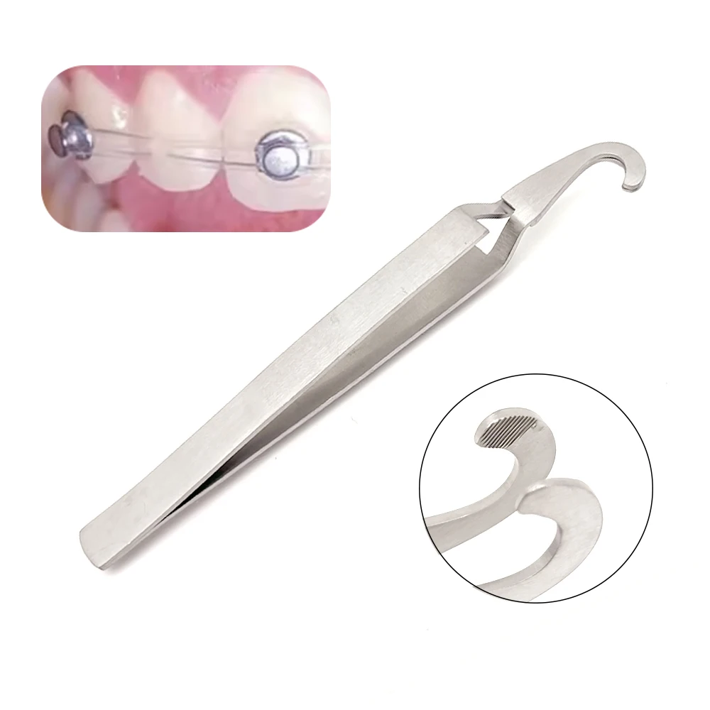 

14cm Dental Orthodontic Tweezer Lingual Buttons Tweezer Holder Stainless Steel Dental Surgical Instrument Tools ﻿