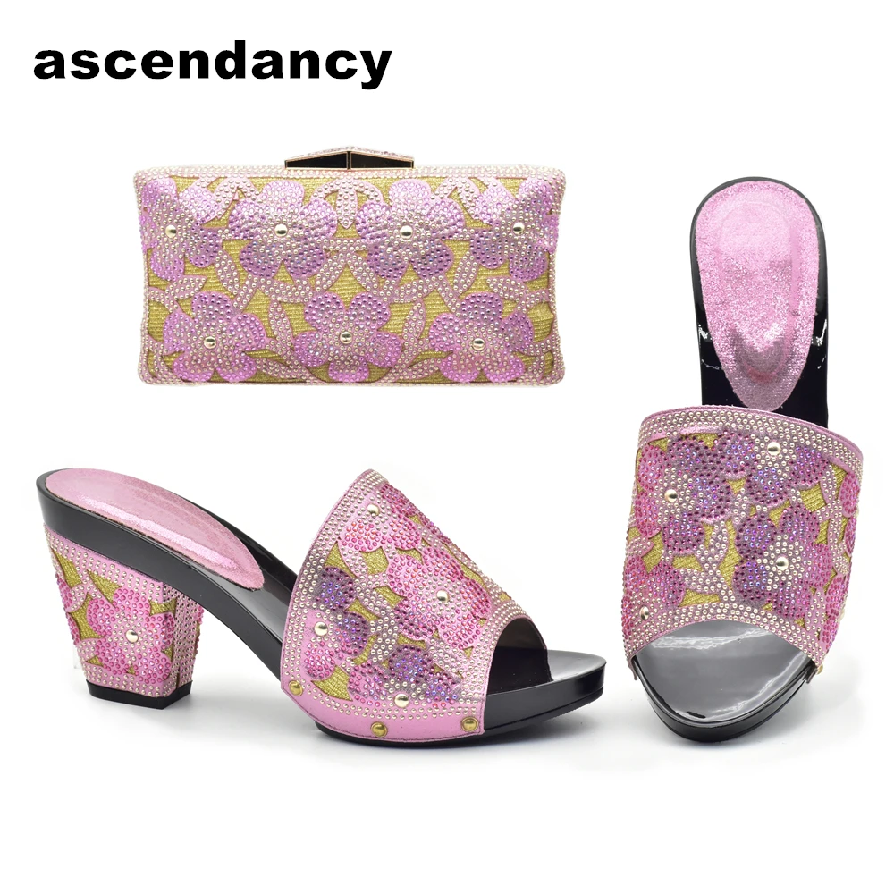 

New Arrival African Matching Shoes and Bags Italian In Women Shoe and Bag Set Nigerian Party Shoe and Bag Set Bag and Shoe Set