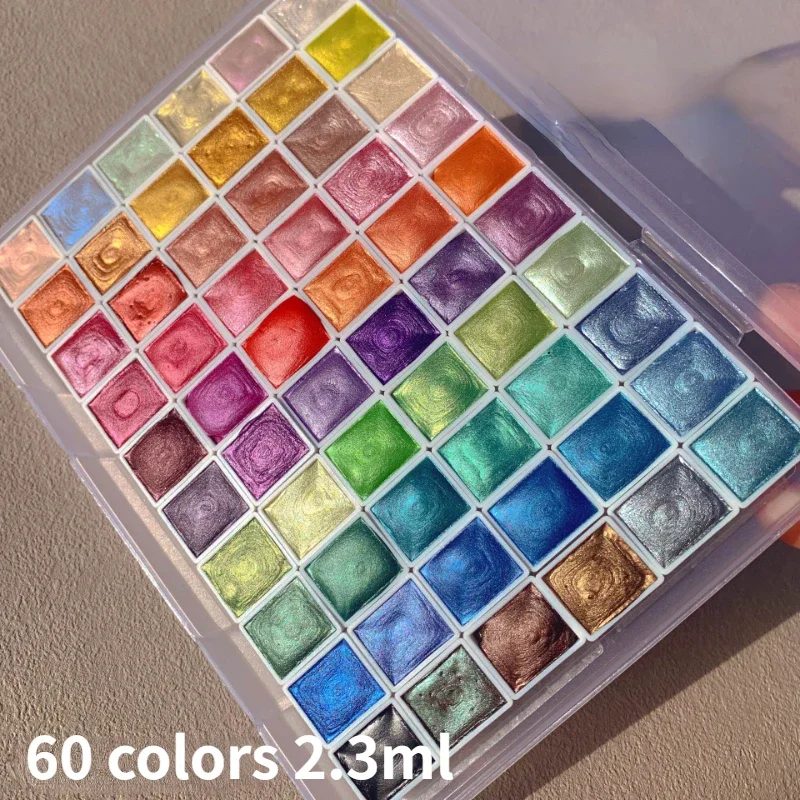 60/48/24 color pearl watercolor mineral solid pigments diy wall painting school professional art supplies acrylic paint set