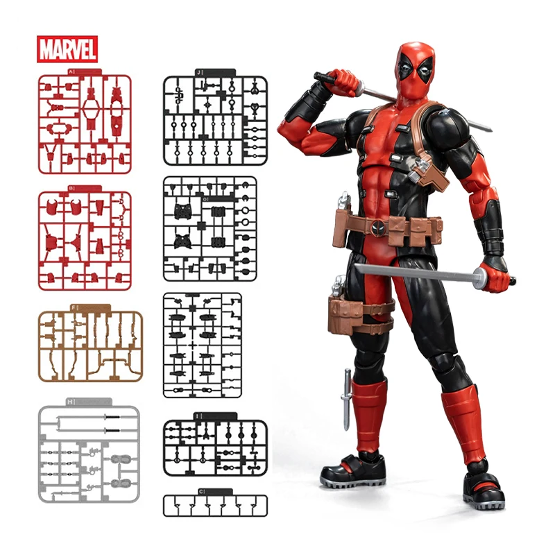 Image of Fondjoy Marvel Anti-Helden Anime-Figur Deadpool Bewegliche Gelenke 1/12 ABS-Material Zusammengebautes Modell Spielzeug Tischdekoration Geschenke