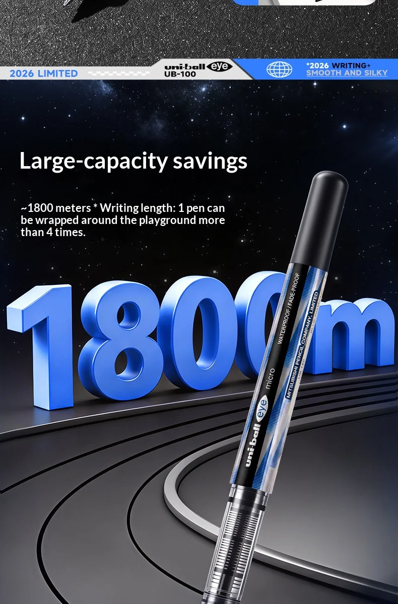 Uni Ball Eye UB-150 Kugelschreiber mit limitiertem Muster am Schaft, 0,5 mm, geschmeidiger, seidiger Schreibfluss, hohe Kapazität, japanisches Schreibwarenprodukt für den täglichen Gebrauch. – Detail 9