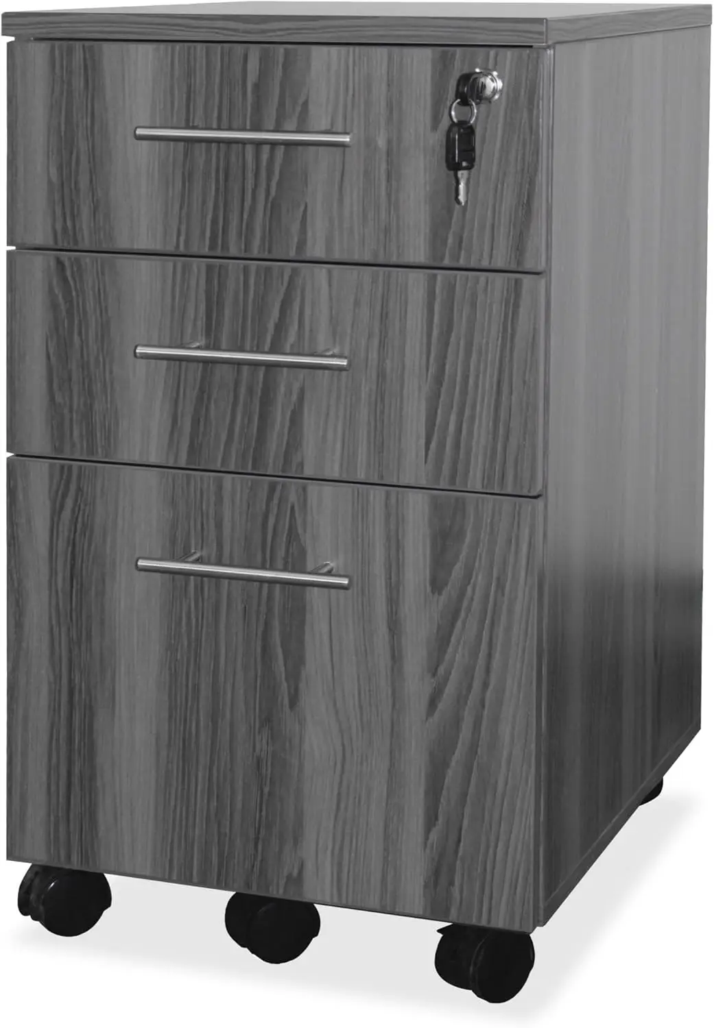 MNBBFLGS Medina 3-Drawer Lockable Mobile File Cabinet, 26.75