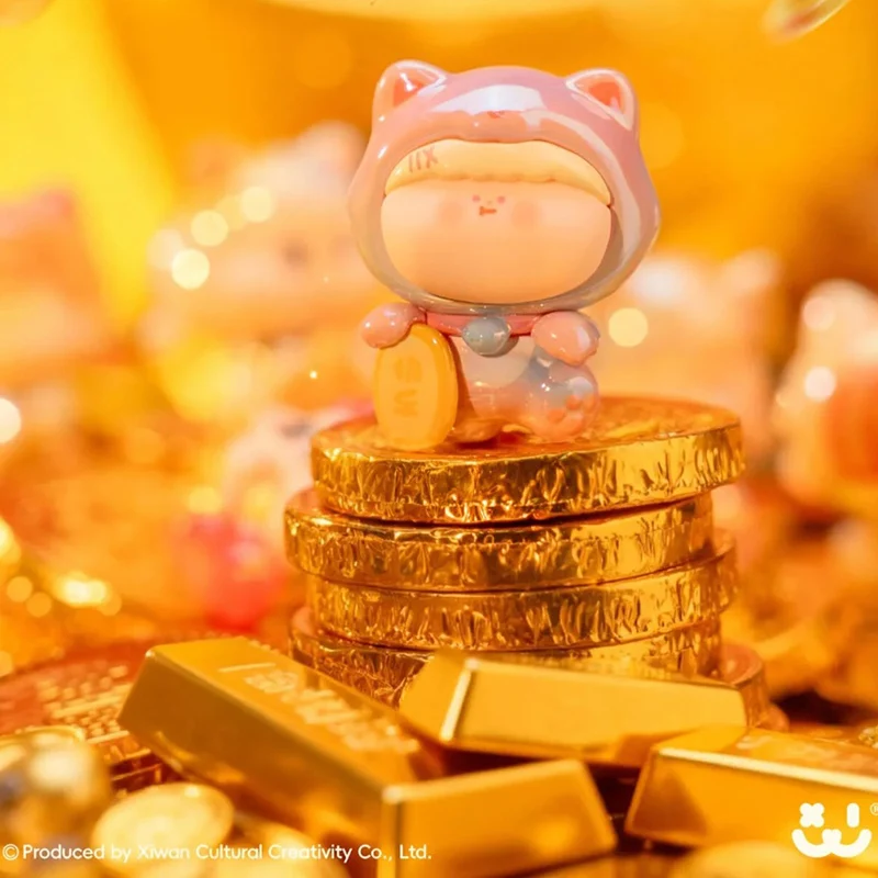 

AMLLS Lucky Meow Series Blind Box Cute Mini Doll Kawaii Anime Figure Desktop Decoration Model Surprise New Year Gifts