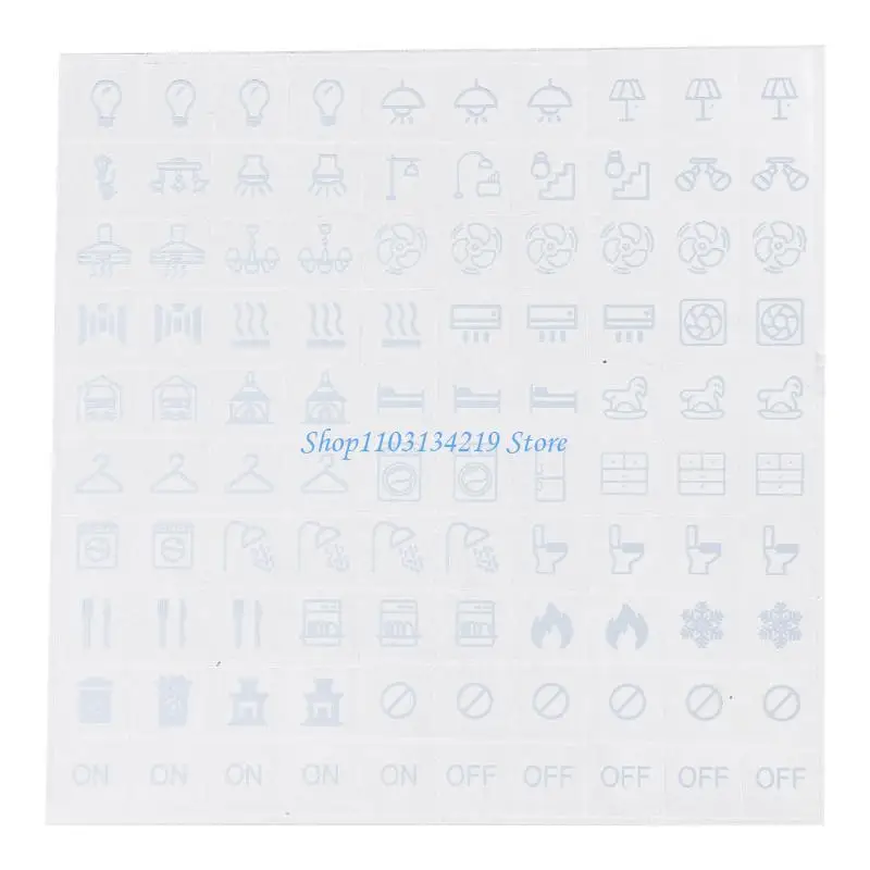 100Pcs Light Switchs Labels Sticker Transparent Household Light Fan Heater Sign Sticker Waterproof Switchs Panel Labels