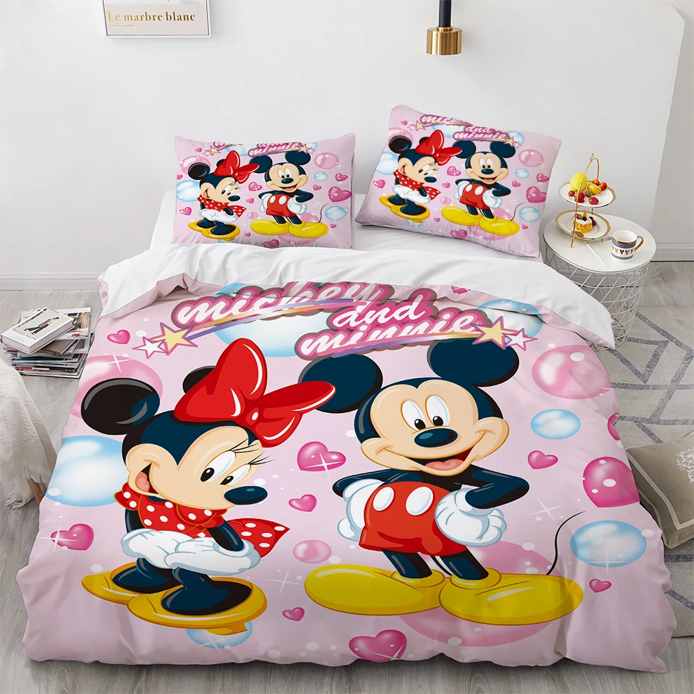 Mickey Mouse and Donald Duck Bedding Sets,Disney Animation Mickey and Minnie Duvet Cover for Children Boys Girls Bedroom Decorat