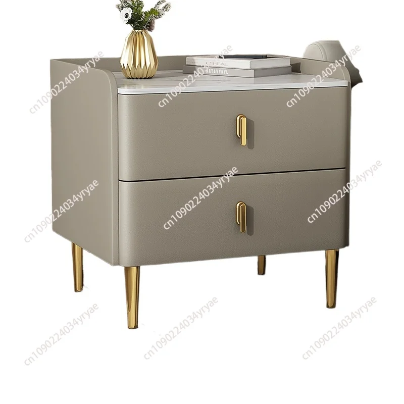

Luxury Bedside Table Solid Wood Cabinet Installation-Free Storage Simple Drawer Apartment Economy Furniture Cabinets Organizer