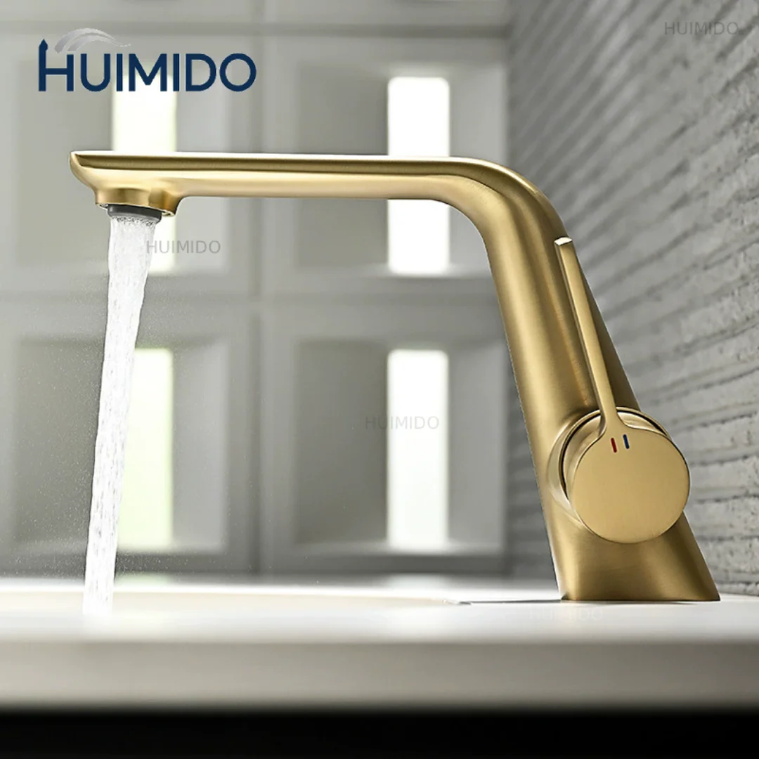 Rose Gold Basin Faucet Brushed Gold Bathroom Faucet Total Brass Cold & Hot Grey Lavotory Faucet Sink Tap Deck Mounted Sink Tap