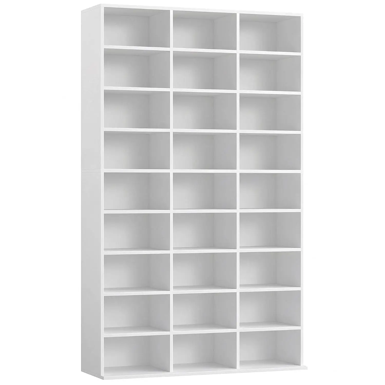 75'' H White 27-Cube Triple Wide Tall Bookshelf Storage Organizer Home Office Library, Customized