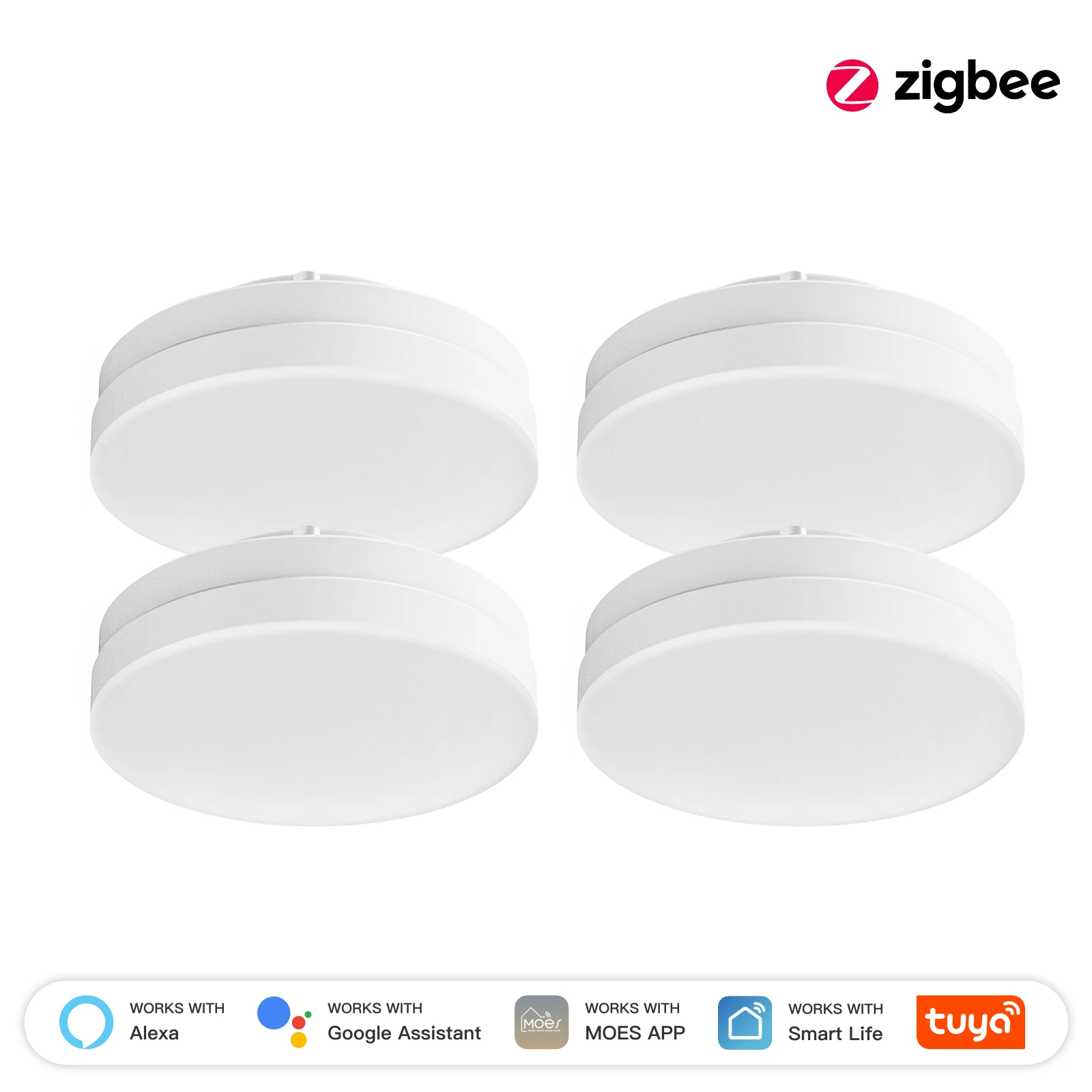 MOES Tuya ZigBee Smart LED Lampe GX53 Farbwechsel Dimmbare Glühbirne Musik Sync Restaurant Schrank Arbeit Mit Alexa Google Hause