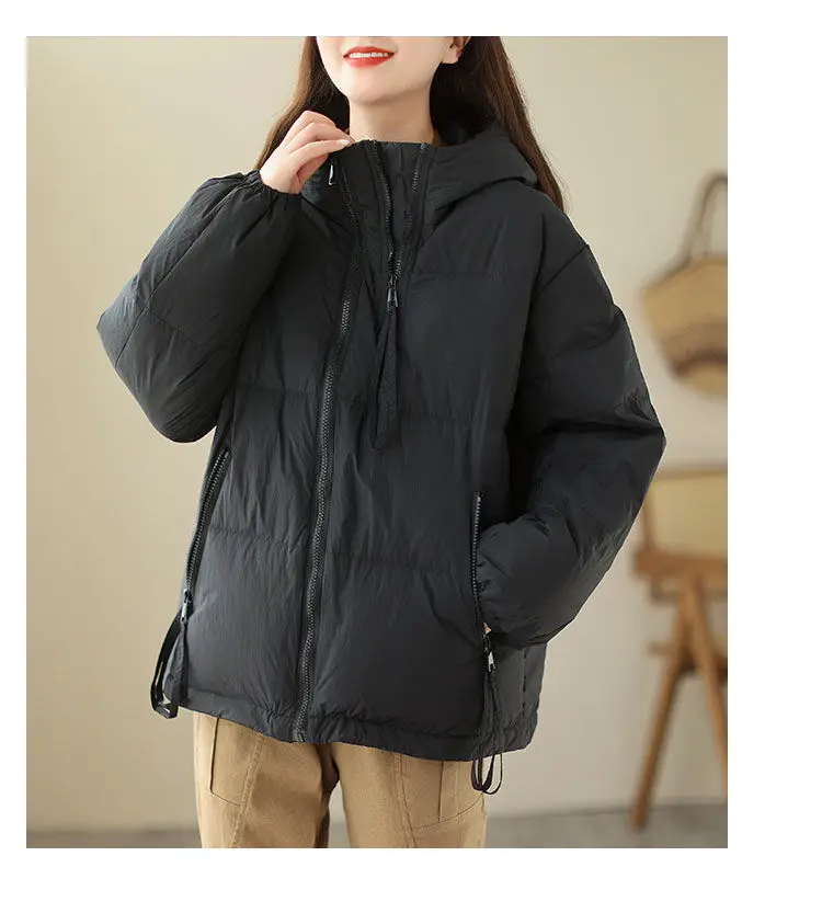 Down Cotton Jackets Women's Short Coat 2023 New Korean Loose Oversized Thick Jacket Fashion Hooded Popular Cotton Jacket Winter