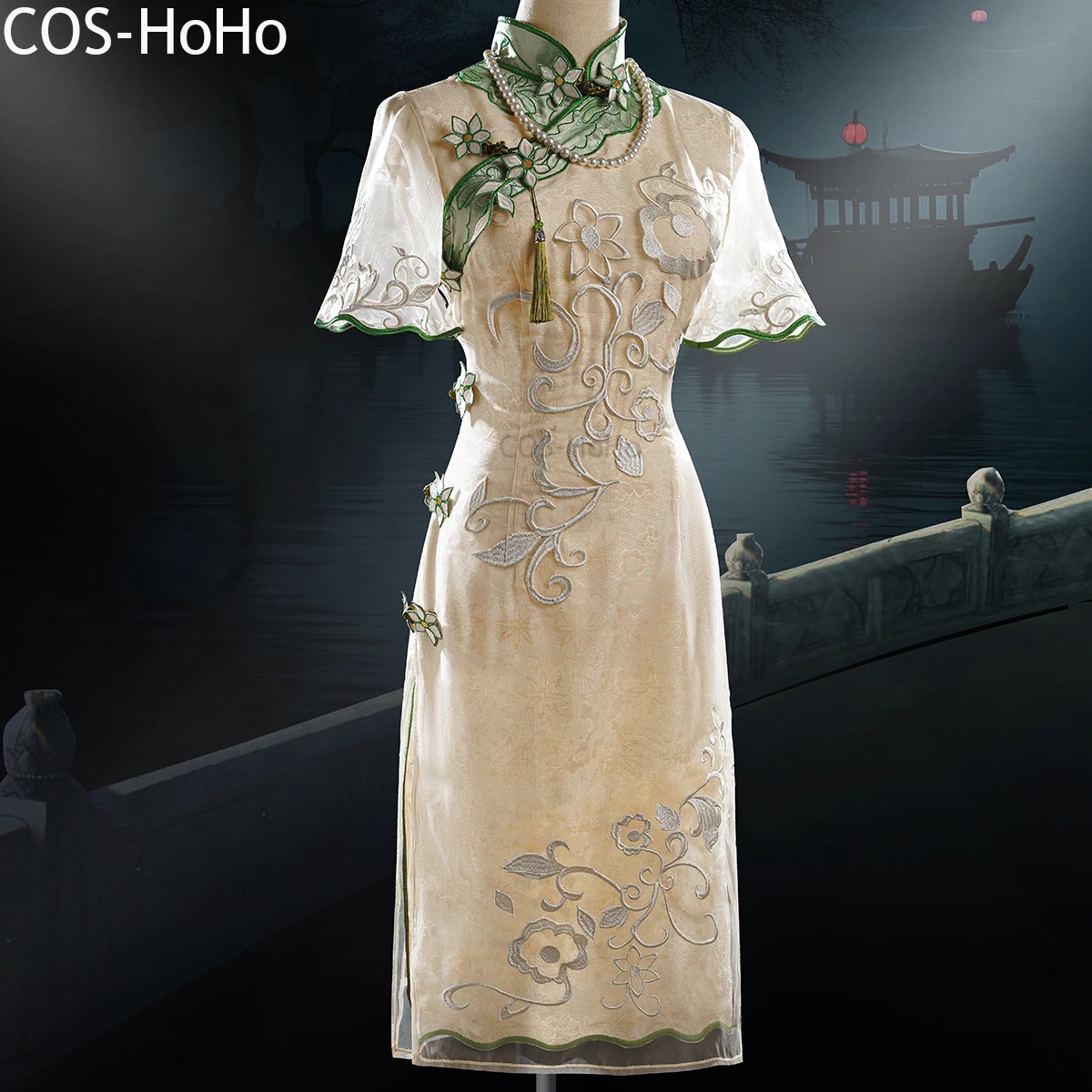 COS-HoHo Identity V Emma Woods Fashion Game Suit Elegant Cheongsam Dress Cosplay Costume Halloween Party Outfit Women S-XXL