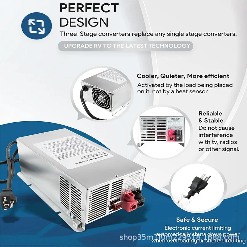 For Amazon WF-9855 55A RV Battery Charger Electric Cross-Border Hot Sale For Marine Use 10A Output 12V Socket DC For Lead Acid