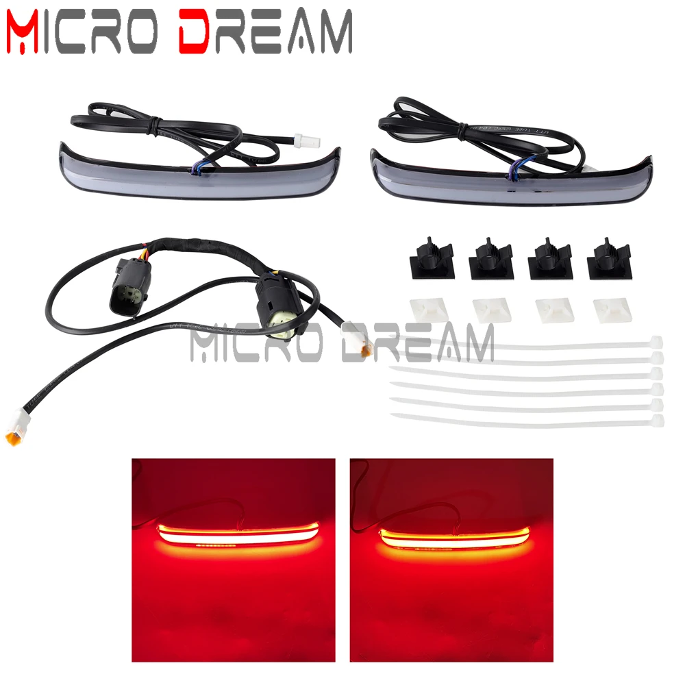 Red Tracer Rear Saddlebag LED Indicator Turn Signal Brake Tail Lights For Harley Touring Road King CVO Electra Glide FLH/FLT