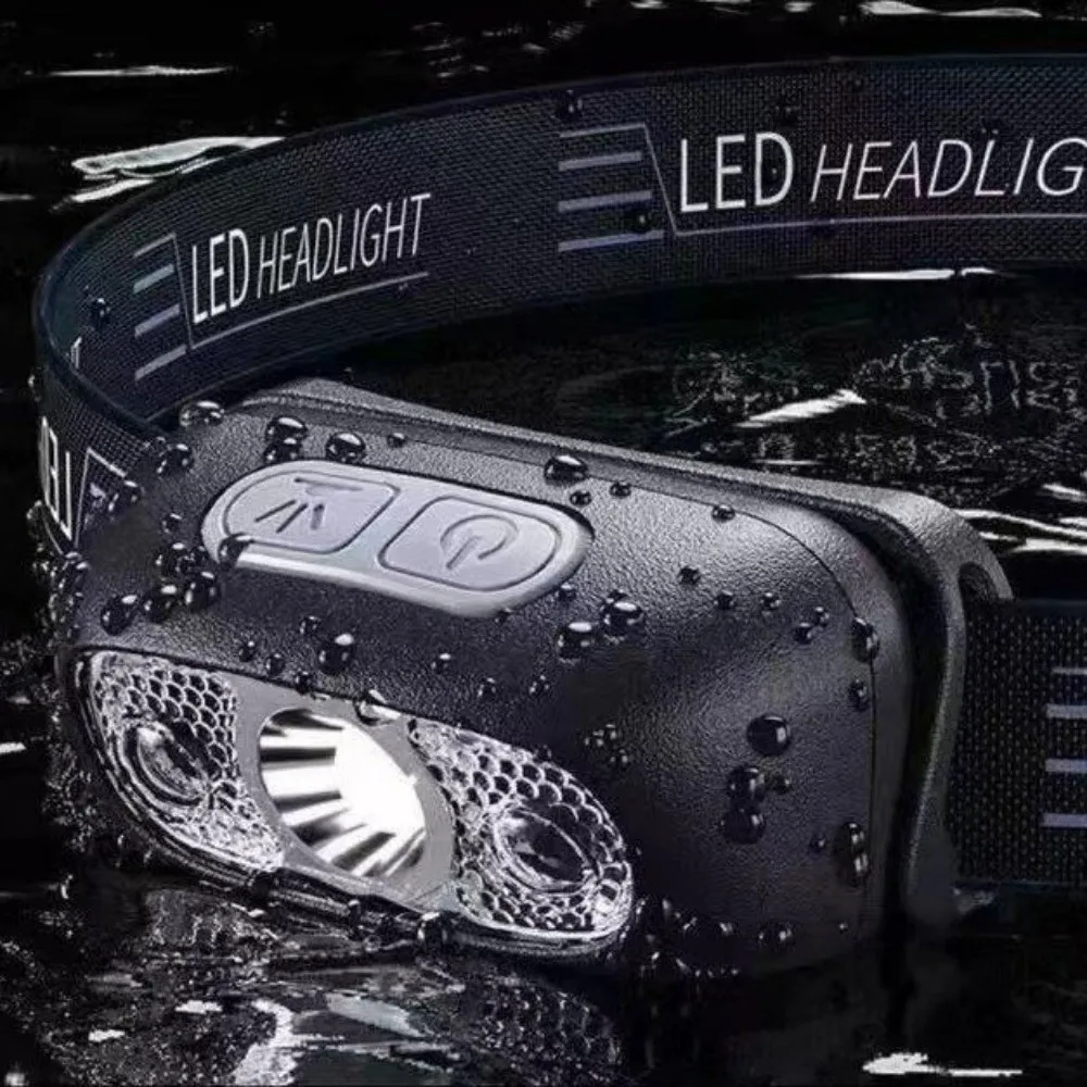 Useful Head-Mounted Headlamp Mini Size Strong Light Rechargeable Headlamp USB Rechargeable LED Headlamp Outdoor Camping Fishing