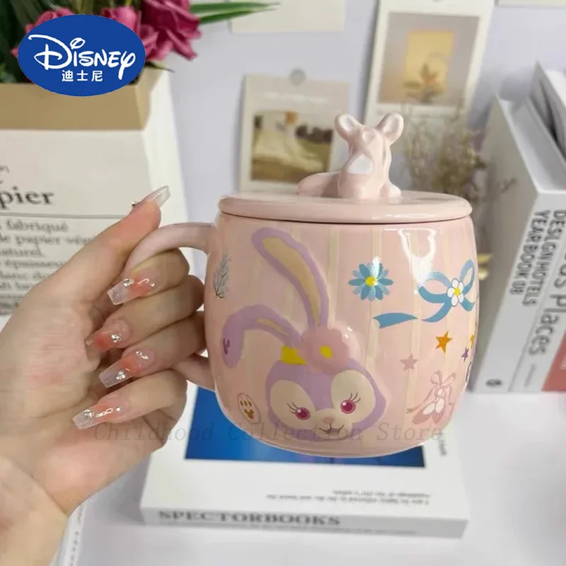 Kawaii Disney Anime Stellalou Action Figure Toys Ceramic Tropical Handle Cute Mug Household Breakfast Capacity Water Cup Gift