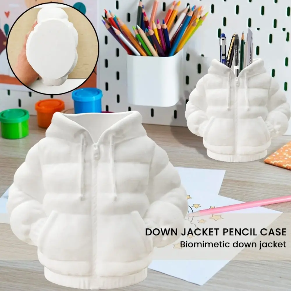 Puffer Jacket Design Desk Pen Holder Multifunctional Plastic Down Jacket Crayon Holder Large Capacity 3D Printing