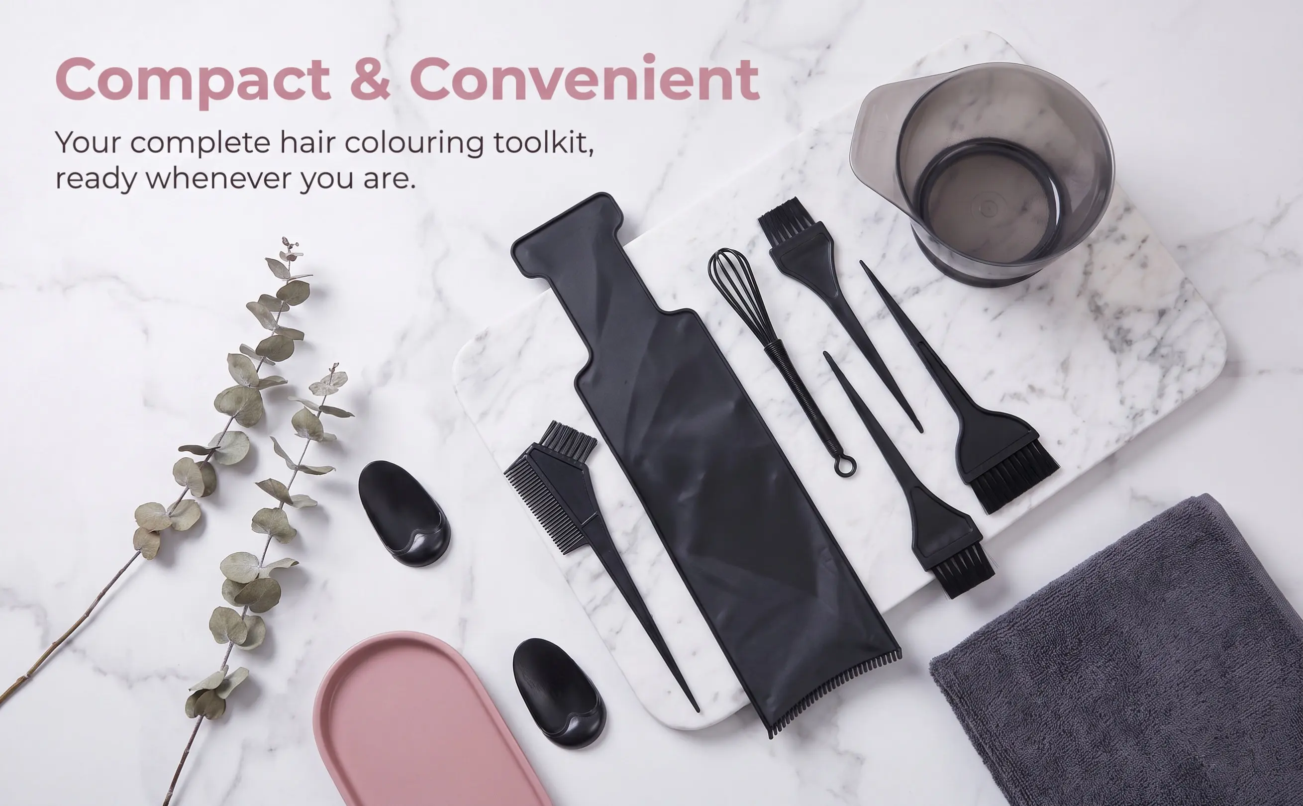 8Pcs Hair Coloring Kit Includes Dye Bowl Comb Brush Board for Easy No Mess DIY Hair Dyeing Salon Stylist Home Hairdresser Tools