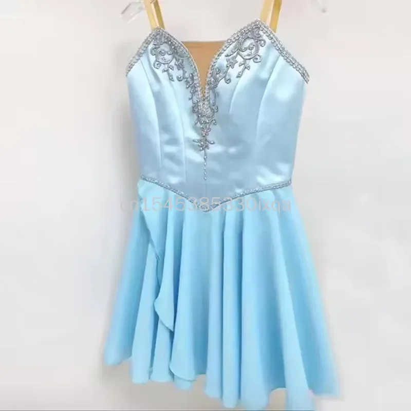 

Детская балетная юбка для девочек, розовая, синяя, белая, из шифона, для современного танца, китайская юбка на бретелях