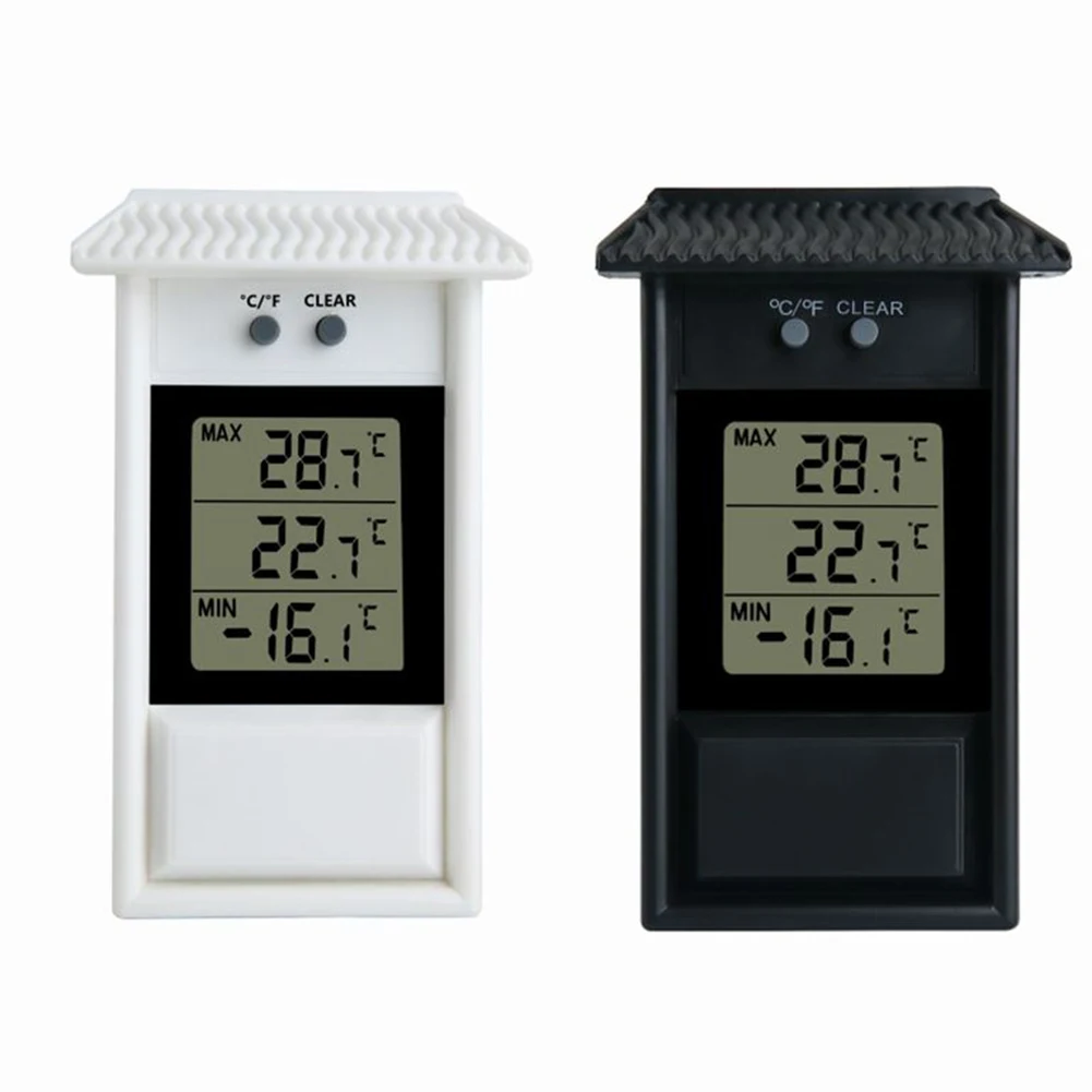Digital Thermometer Display Max Min Greenhouse Garden Indoor Outdoor Wall Room Waterproof Wall Mounted