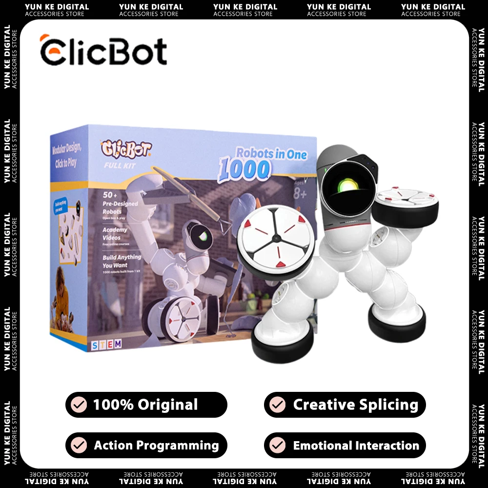 ClicBot Smart Robot Emotional Interaction Creative Splicing Graphical Programming Intelligent Electronic Pet Children Toy Gifts