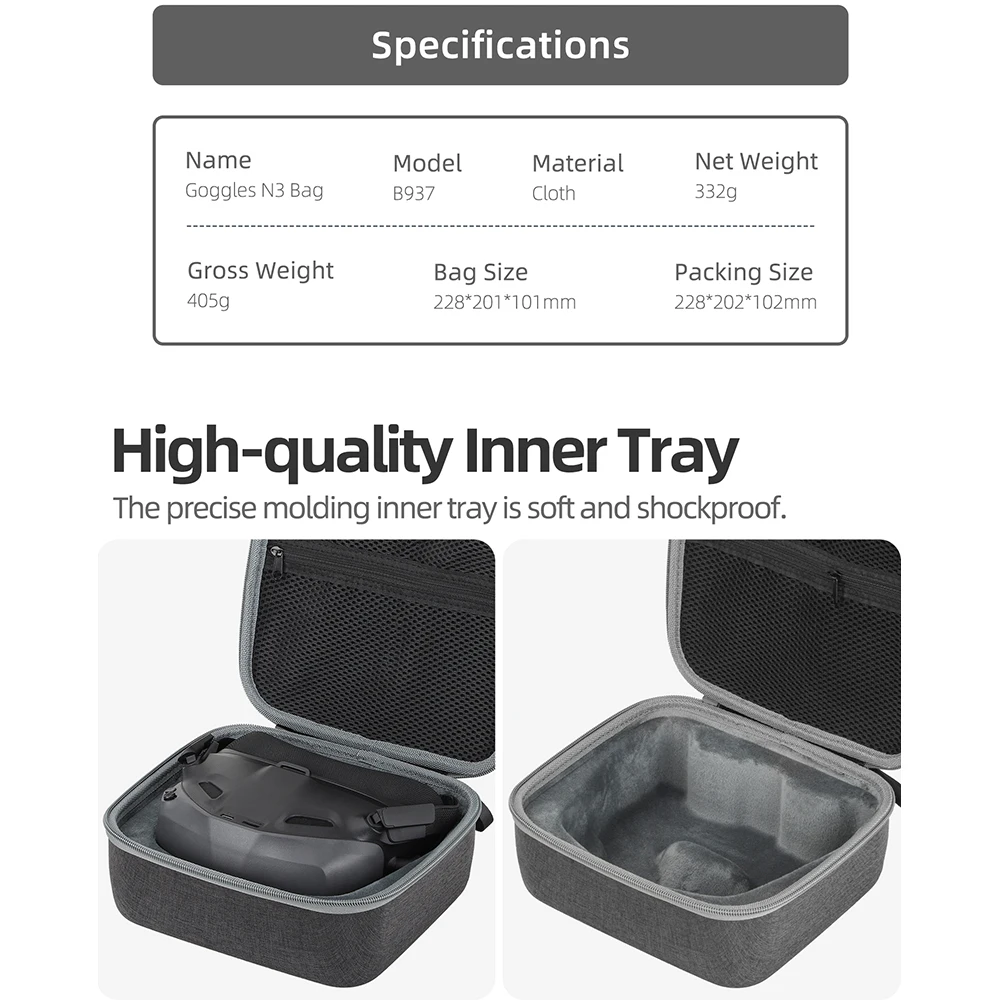 Para dji neo óculos 3 saco de armazenamento para dji neo cinza portátil para dji neo óculos saco autônomo