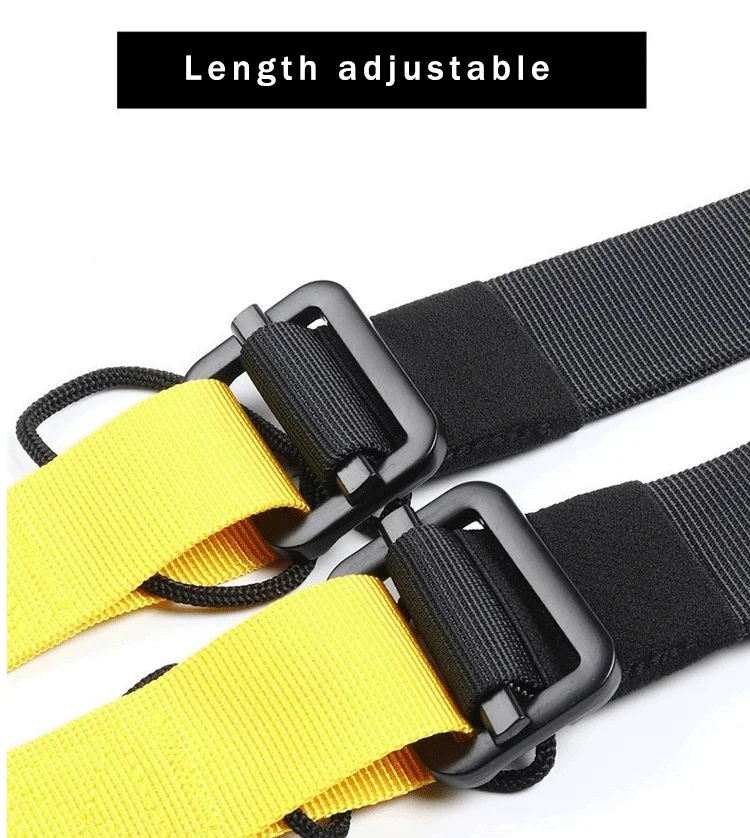 Suspension Trainer System Hanging Training Strap Home Gym Equipment or Outdoor Workout Adjustble Yoga Belt Wall Mount Band
