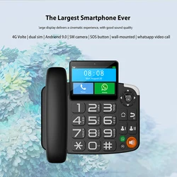 Smart 4G Wireless Hotspot Deskphone Landline 1G+8G Android 9 Multi-Language Remote Control Smart Phone