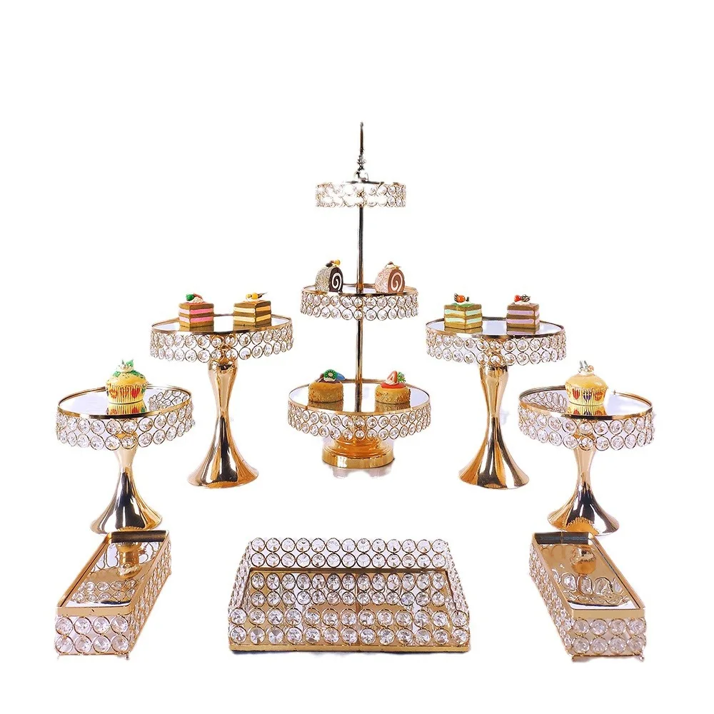 

Square Metal Gold Cake Stand Set Wedding Ornaments Party Table Decoration Dessert Display Cupcake Base Home Plinths Model Number