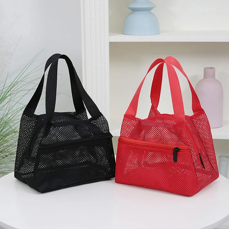 Torba na kosmetyki o dużej pojemności, stylowa i wytrzymała konstrukcja z siatki do podróży i sportu.