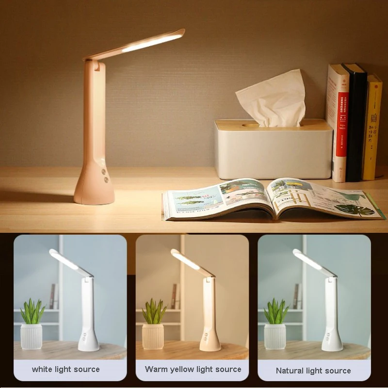 18650 Battery Led Rechargeable Table Lamp 1200mAh Folding Usb Study Reading Book Light Protect Eyes Desk Lamp Night Light