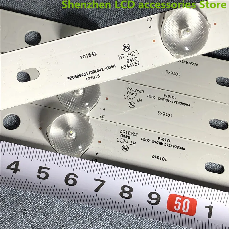 5 unid/lote para 32 pulgadas uso ZDJK-315D08-ZC14F-04 8LED 6V 590MM aluminio 100% nueva barra de retroiluminación de TV LCD