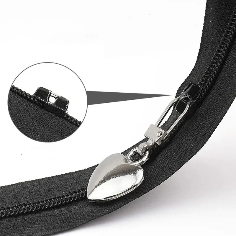 5Pcs Zipper Pull Replacement Detachable Pull Metal Heart Shaped Zipper Universal Zipper for Clothing Jackets Backpack Shoes