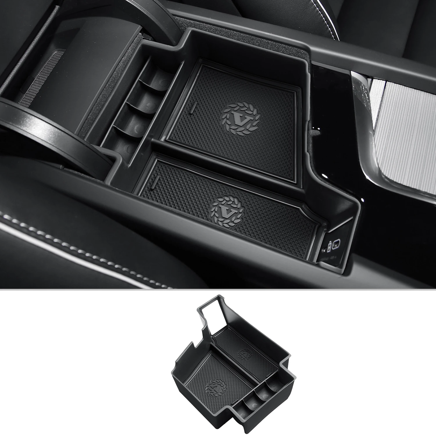 RUIYA für Volvo XC60 XC90 V60 S60 V90 S90 2017-2025 RHD Auto-Armlehnen-Aufbewahrungsbox Auto-Staubox Volvo XC60 XC90 Zubehör – Detail 7
