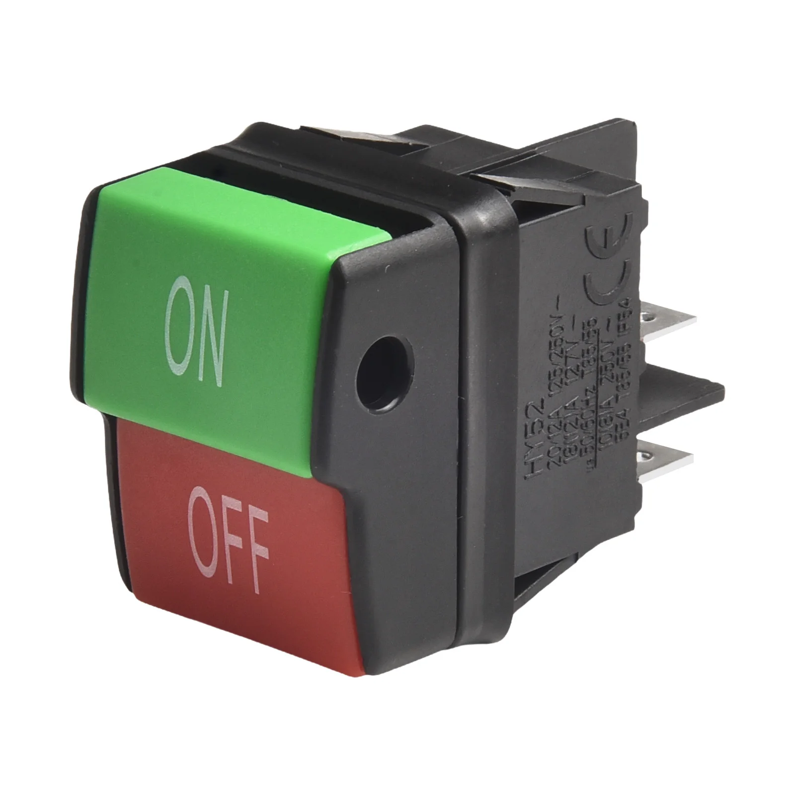 Mechanische Ausrüstung elektrischer Druckknopf Schalter Knopf auf 1 Stück 250/V 20/12a 5 e4 AC (AC) Hy52 IP54 Silber