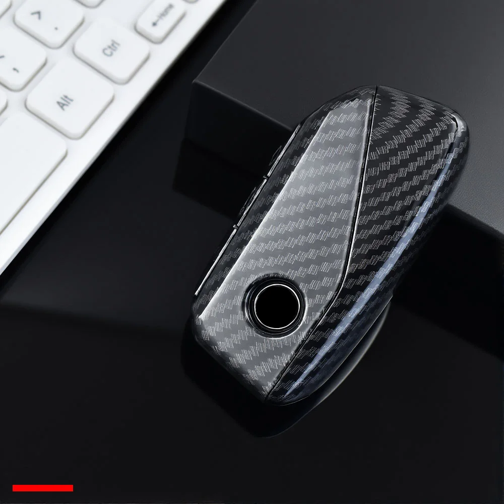 الكربون ABS حالة لسيارات BMW 7 سلسلة X7 I7 IX 740LI الكانتارا سيارة مفتاح بعيد غطاء شل الملحقات #6