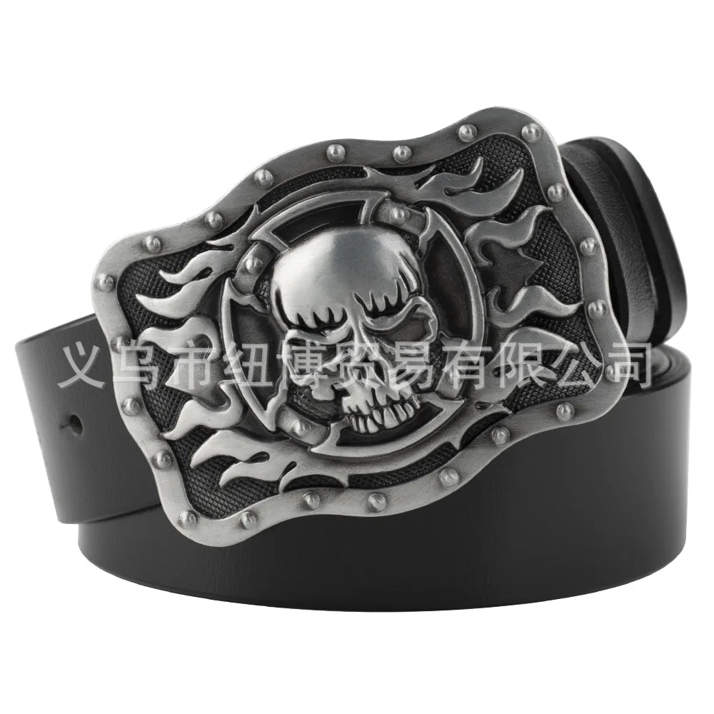 Hell Ghost Skull Belt Buckle Square Alloy Grim Reaper Pattern Street Youth Motorcycle Party Accessories