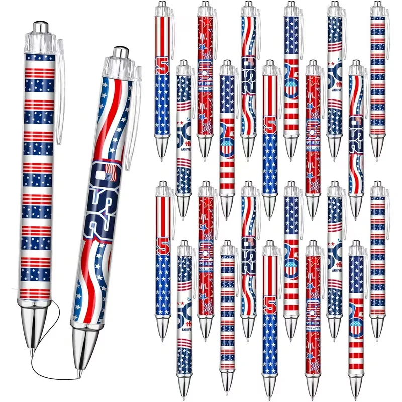 24 Pcs 250th Anniversary Ballpoint Pen Patriotic U. S. Flag Pen Gift For July 4th Stars Stripes Memorial Day Independence Day
