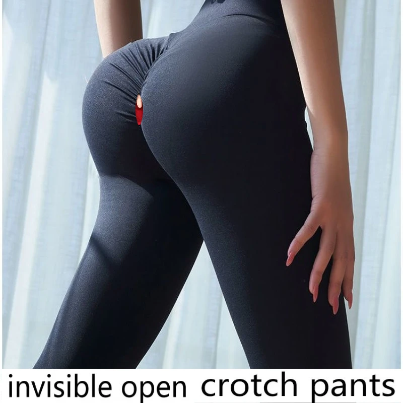 

Невидимые брюки с открытой промежностью, женские брюки для фитнеса, спортивные леггинсы на открытом воздухе, полностью открытые леггинсы для улицы, сексуальные