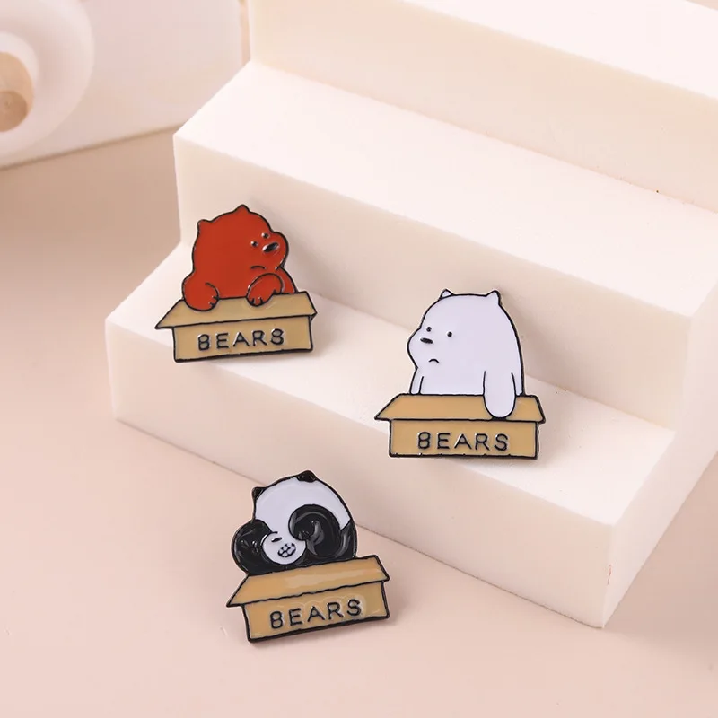 Bear Shape Cartoon Anime Pin Brooch Animal Theme Badge Bag Accessories