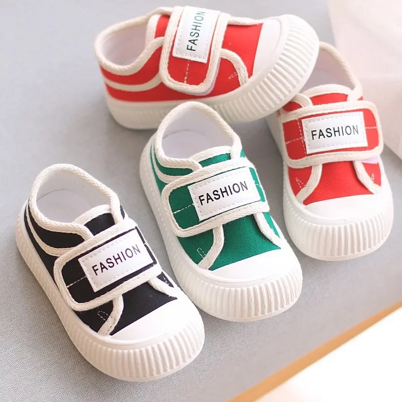 Spring Autumn Fashion Kids Canvas Shoes Casual Sport Boys Girls Sneakers Shoes Soft Rubber Sole Flat Children Canvas Shoes 21-26